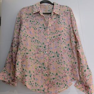 Lilly Pulitzer /Size Medium / light pink- neon fruit/100% linen/ top